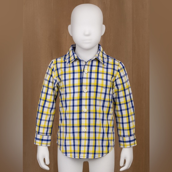 Janie and Jack Boys Plaid Button-Down Shirt | Size 5 - Picture 1 of 3